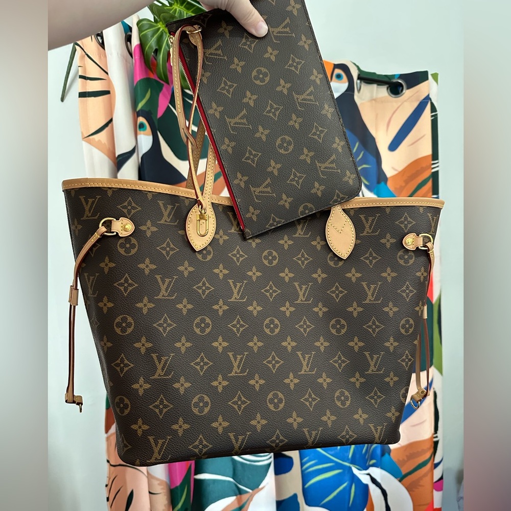 Louis Vuitton Neverfull MM monogram WITH POUCH and organizer insert AUTHENTIC - Picture 3 of 13